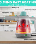 High Powered Handheld Steam Cleaner With Comprehensive Accessory Kit designed to nuke stubborn grime visible on countertop.