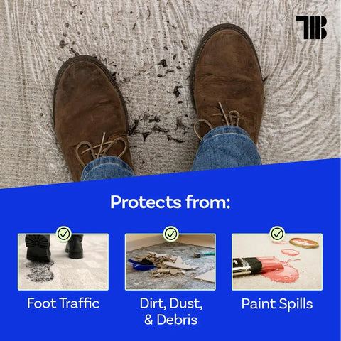 Heavy Duty Carpet Protection Film Roll 24 Inch By 500 Foot Self Adhesive Plastic Covering With Clean Removal And Easy Unwind Built For Construction Mess Dirt Foot Traffic And Spills Pro Grade Tough As Nails