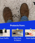 Carpet Protection Film Self Adhesive Carpet Protector 30 Inch By 200 Foot Roll showcasing protection from dirt and foot traffic.