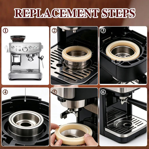 54mm Silicone Espresso Grouphead Gasket Replacement Pack Of 2 For Home Coffee Machines With 5.5mm Thickness Delivers Leak Proof Seal And Consistent 9 Bar Extraction Easy Swap. Replacement steps for 54mm silicone espresso grouphead gasket on coffee machine