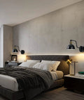 Two Pack Plug In Wall Sconces With Swing Arm Lamps And Dimmable Switch Farmhouse Industrial Vintage Lighting in bedroom