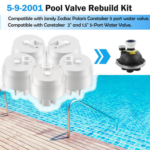 5 Port Pool Valve Rebuild Kit Replacement For Zodiac Valve Compatible With Jandy Polaris Caretaker Pool Valve next to pool