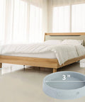 Eight Pack 3 Inch Round Rubber Furniture Caster Cups Non Slip Pads For Hardwood Floors, Tile, Laminate And Carpet Floors, Anti Slip Floor Protectors For Beds And Couches Gray shown under bed legs on hardwood floor