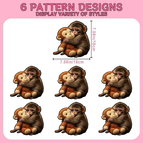 Cute Monkey Punchs Meme DTF Transfers Pack For T Shirts Ready To Press Heat Transfer Vinyl Stickers 7x7 Washable Iron On Decals