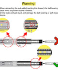 Instructions for 36 Inch Soft Close Heavy Duty Drawer Slides With Full Extension, Ball Bearing, Side Mount, Installation Guide.