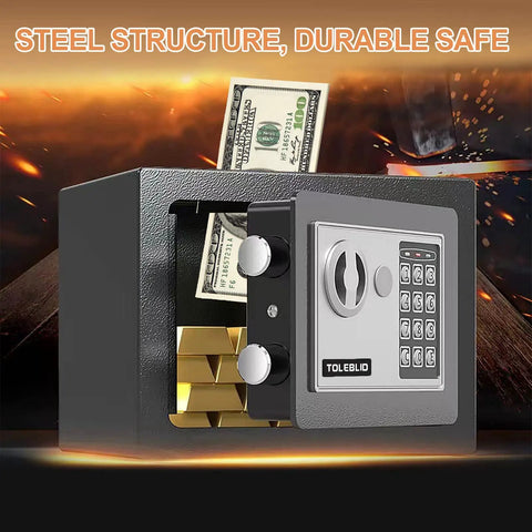 Extra Large Heavy Duty Home Safe Fireproof Waterproof Anti Theft Digital Safe Box With Fireproof Document Bag open with cash.