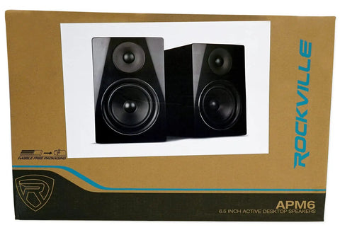 Box of APM6B Powered USB Studio Monitor Pair For Home Studio And Beat Making, 6.5-Inch 2-Way Speakers With 350W Peak