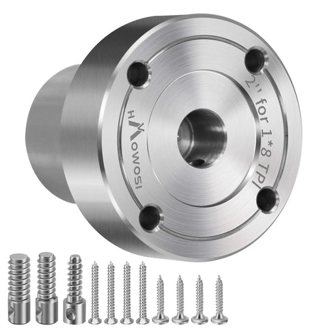 2 Inch Steel Wood Lathe Faceplate Fits 1 X 8 TPI Spindle With Screwchuck Four Mounting Holes 0.4 Inch Thick Heavy Duty Woodturning Accessory