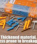 Ultimate Wall Anchor Kit With Plastic Wall Plugs And Self Tapping Screws, 350-Piece Complete Set In A Labeled Storage Box, Hook Up Shelves, Frames, Brackets, Hooks, And More On Drywall Or Studs. assorted wall plugs and screws in storage box