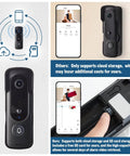 1080P Wireless Video Doorbell Camera With Ring Chime Infrared Night Vision Live View Smart Human Detection Two Way Audio WiFi