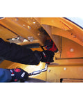 Heavy Duty 3/4 Inch Air Impact Wrench With Pistol Grip And Twin Hammer Clutch being used for auto repair in a garage.