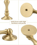 Solid Brass Cabinet Knobs 2 Pack Brushed Gold Boss Level Drop Pulls For Dresser And Drawers Modern Cupboard Wardrobe Pendant Knob Bedroom And Bathroom Cabinet Hardware Easy Install Rust Resistant 2.55 Inch Length, brushed gold brass detail