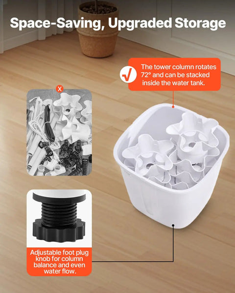 Dope Indoor Hydroponic Growing Tower With Six Levels And Thirty Pods Space Saving Vertical Garden System With Water Pump And Timer Water Circulation For Herbs Vegetables And Fruits Easy Home Farm Setup