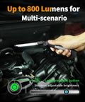 Magnetic Work Light For Car Repair And Emergency Use 800 Lumens Rechargeable With 2200 mAh Battery in use under car hood