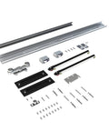 Slick Concealed Sliding Barn Door With Hella Soft Close Hardware Kit And Invisible Rail System For Badass Smooth Gliding Action hardware components
