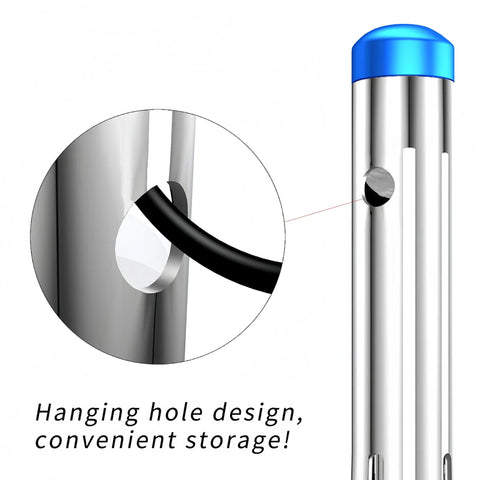 Silver bicycle bottom bracket bearing press tool with blue cap for 22–24mm bearings.