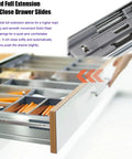 Beefy Heavy Duty Soft Close Cabinet Drawer Slides Pair Full Extension Ball Bearing Telescoping Rails Smooth Quiet Glide Heavy Hitter Hardware 100kg Capacity Cold Rolled Steel For Home Use Sizes From 14 Inches To 32 Inches Set Nails The Job 3-fold drawer slide