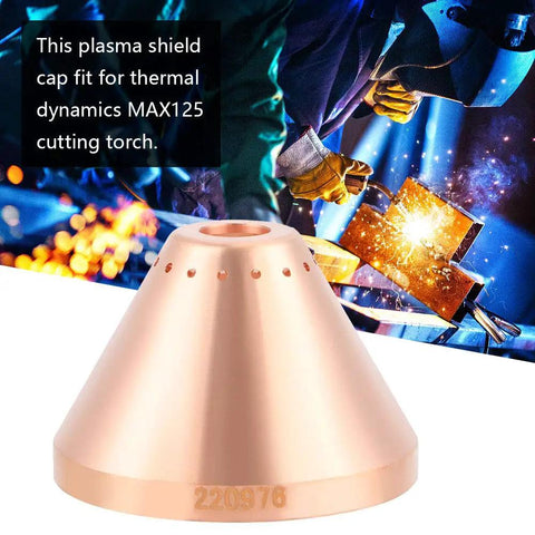 Premium Copper Plasma Cup Cap 220976 For Thermal Dynamics Cutting Torch Consumables close-up view showing precision fit design.