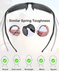 12 Pack Safety Glasses For Men And Women With UV400 Dark Grey Lenses And Frame, showing flexibility and fit for all face shapes