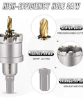 Heavy Duty Tungsten Carbide Tct Hole Saw Beast That Chews Through Stainless Steel And Titanium Quick Cut with center drill and triangular shank.