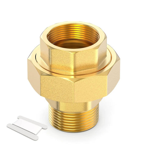 Brass Union Three Quarter Inch NPT Male To Three Quarter Inch NPT Female Pipe Fitting For Industrial Plumbing Connections