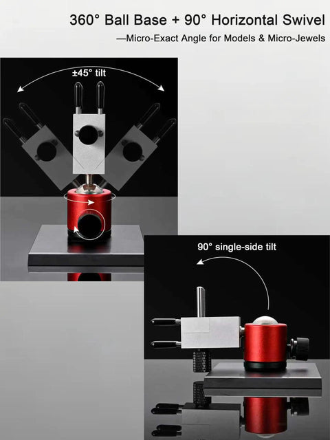 Ultra Precision Mold Steel Hobby Vise With 360 Degree Base Six Clamp Rods And 2.28 Inch Opening Width Handheld DIY Vise