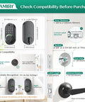 Slick Smart Deadbolt Lock With Keypad And Ai Fingerprint Scanner For Keyless Entry Door specifications image, showing compatibility measures.
