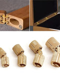 Brass Cylindrical Barrel Hinges For Cabinets Concealed Mount Hardware 8mm 10mm 12mm 14mm 16mm Set interior and multiple sizes shown