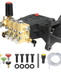 Beast Mode 4000 PSI 3.7 GPM Horizontal Triplex Plunger Pump With 1 Inch Shaft Replacement For Simpson 90034 90039 90038 And Honda GX