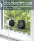 3MP 2K Window Camera With Color Night Vision AI Motion Alerts And Easy Stick On Glass Angled Mount For Home Security Dual Band WiFi 6 2.4GHz And 5GHz Indoor Outdoor Surveillance Quick No Drill Install shown mounted on a window.
