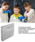 Clear Acrylic Periodic Table With 103 Real Elements Inside Real Chemistry Elements Display For Classroom Teaching shown with students conducting experiments.