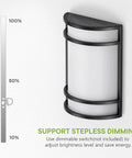 Elekeed LED Indoor Wall Mount Light Fixture, Matte Black Wall Sconce Lighting, half cylinder design with dimmable feature.
