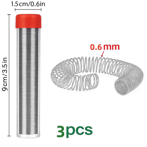 3 Pack Solder Wire 0.6mm 27g 63 37 Tin Lead Rosin Core For Electronics Soldering And Repairs in packaging and coil format