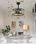Gold Caged Ceiling Fan Light With Remote Control For Living Room And Kitchen Industrial Brass Fixture 18 Inch 4 E12 Sockets