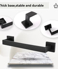 2 Pack 16 Inch Stainless Steel Towel Bars Matte Black Wall Mount Towel Rack Set For Bathroom And Kitchen Durable SUS304 Rust Resistant Hangers Easy Install With All Hardware Included