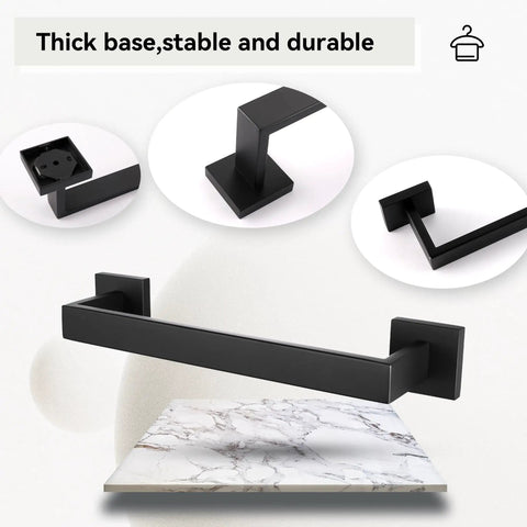 2 Pack 16 Inch Stainless Steel Towel Bars Matte Black Wall Mount Towel Rack Set For Bathroom And Kitchen Durable SUS304 Rust Resistant Hangers Easy Install With All Hardware Included