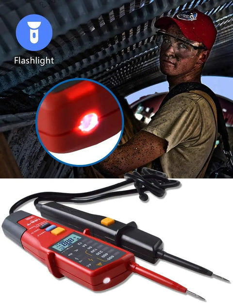Voltage And Continuity Tester With AC And DC Detection For 12V To 690V Waterproof Design LCD Display And Audible Buzzer UT18C For Real World Electricians And DIY Pros