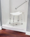 Bath Safety Non Slip Adjustable Tub And Shower Chair For Home Use Easy Install Grab And Go Supports Up To 250 Lbs Stable Shower Bench