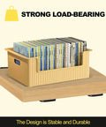 Heavy Duty 12 Pack Hidden L Shelf Brackets 12 Inch Matte Black Iron Floating Wall Mount Hardware For Rustic Industrial Shelving Built Different To Support 100 Lbs Per Pair with yellow storage box on wooden shelf.