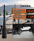 7-inch driver for Anchor Pin Bushing Kit With 1-3/8 Inch Bushing And 7 Inch Short Driver For Heavy Machinery, Trucks And Trailers