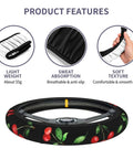 Cherry Themed Aluminum License Plate Frame With Anti Slip Breathable Steering Wheel Cover Dope Little Red Cherries Look