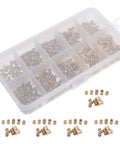 500 Piece Compact Nuts Set With Precision Threaded Brass Inserts And Heat Set Knurled Nuts For Secure Embedment In Metal And Plastic Parts Ideal For 3D Printing And Quick, Solid Builds. Clear organizer box with brass threaded inserts