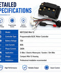 The Full Send 72V Programmable Bldc Motor Controller For Electric Bikes Scooters And Dirt Cycles High Amp Brushless Speed Regulator specifications.
