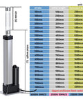Boost Your Project With This Straight Up Slick Electric Linear Actuator Featuring A Built In Photoelectric Sensor And Kickin Dc Motor For Effortless 100Mm To 500Mm Travel Range showing length configurations and specifications.