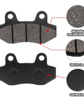 Rear Disc Brake Pads 4 Pcs Fit B200R B200C B200RSV B200 Mini Bike Gy6 Scooters front and back view