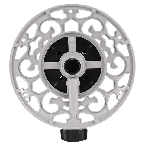 Top view of an 8 Pattern Turret Sprinkler with adjustable spray heads on a durable metal base for precise lawn and garden watering.