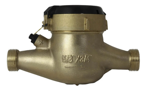 Three Quarter Inch Water Meter Lead Free Brass NSF Certified Multi Jet Gallons Horizontal Installation Easy Install Corrosion Resistant Body