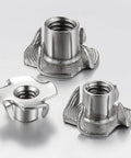 4-pack T-nuts, 1/4-20, 304 stainless steel, four-jaw for threaded insertion