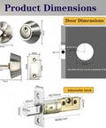 Silver Steel Single Cylinder Deadbolt For Front And Garage Doors With Keyed One Side And Thumb Turn Inside Heavy Duty Home Security Lock Weather Resistant product dimensions and components shown