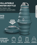 25oz Collapsible Travel Water Bottle With Leakproof Flip Top Lid BPA Free displayed expanded and collapsed
